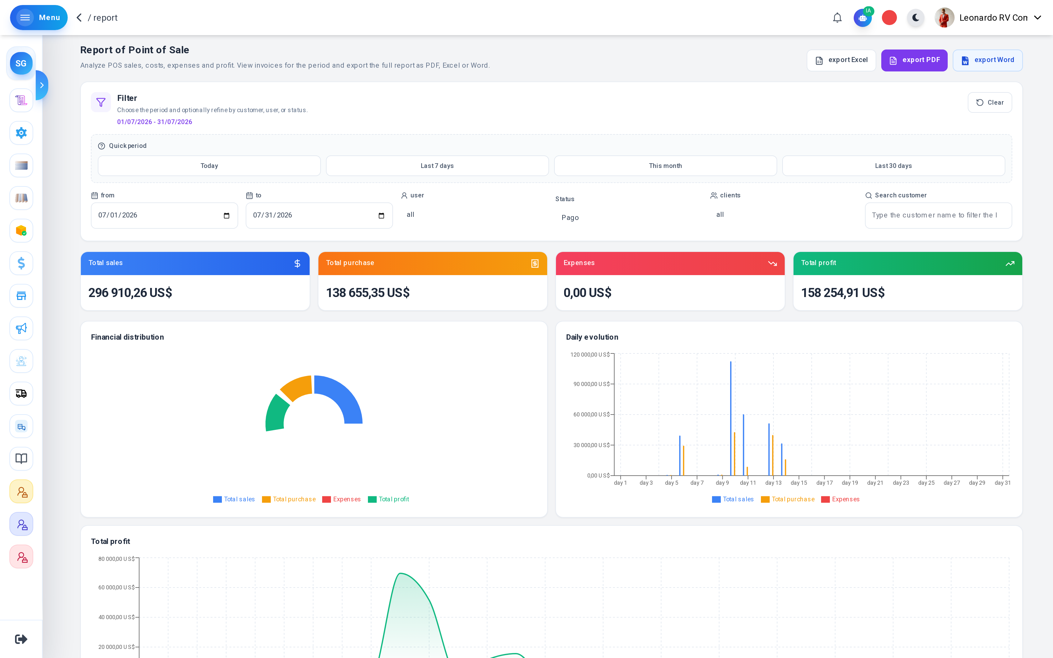 ZYVO financial management — business dashboard with revenue, expenses and cash flow reports — preview 3