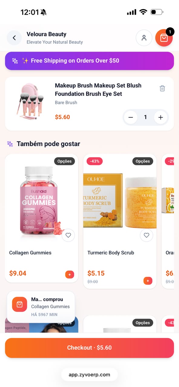 ZYVO virtual store — online shop catalog with public orders and e-commerce for African SMEs — preview 6